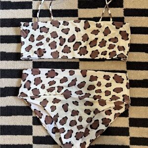 Buddy Love Brown, Black and White Animal Print Bikini Set